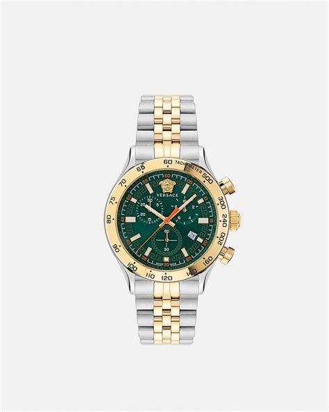 versace vebm002|Hellenyium Chrono Watch Silver,Green .